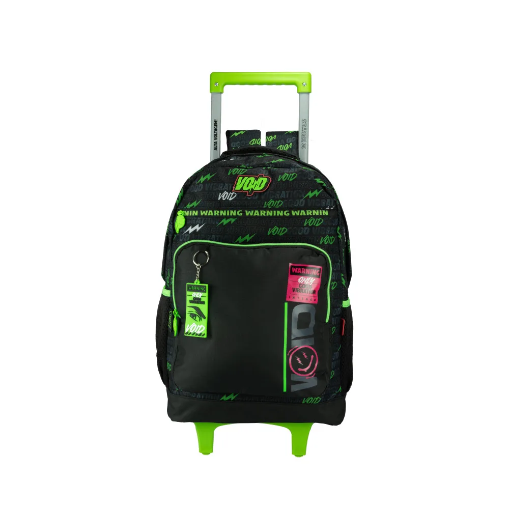 Mochila com Rodinhas e Alças Escolar Juvenil Void Multiverso Rosa