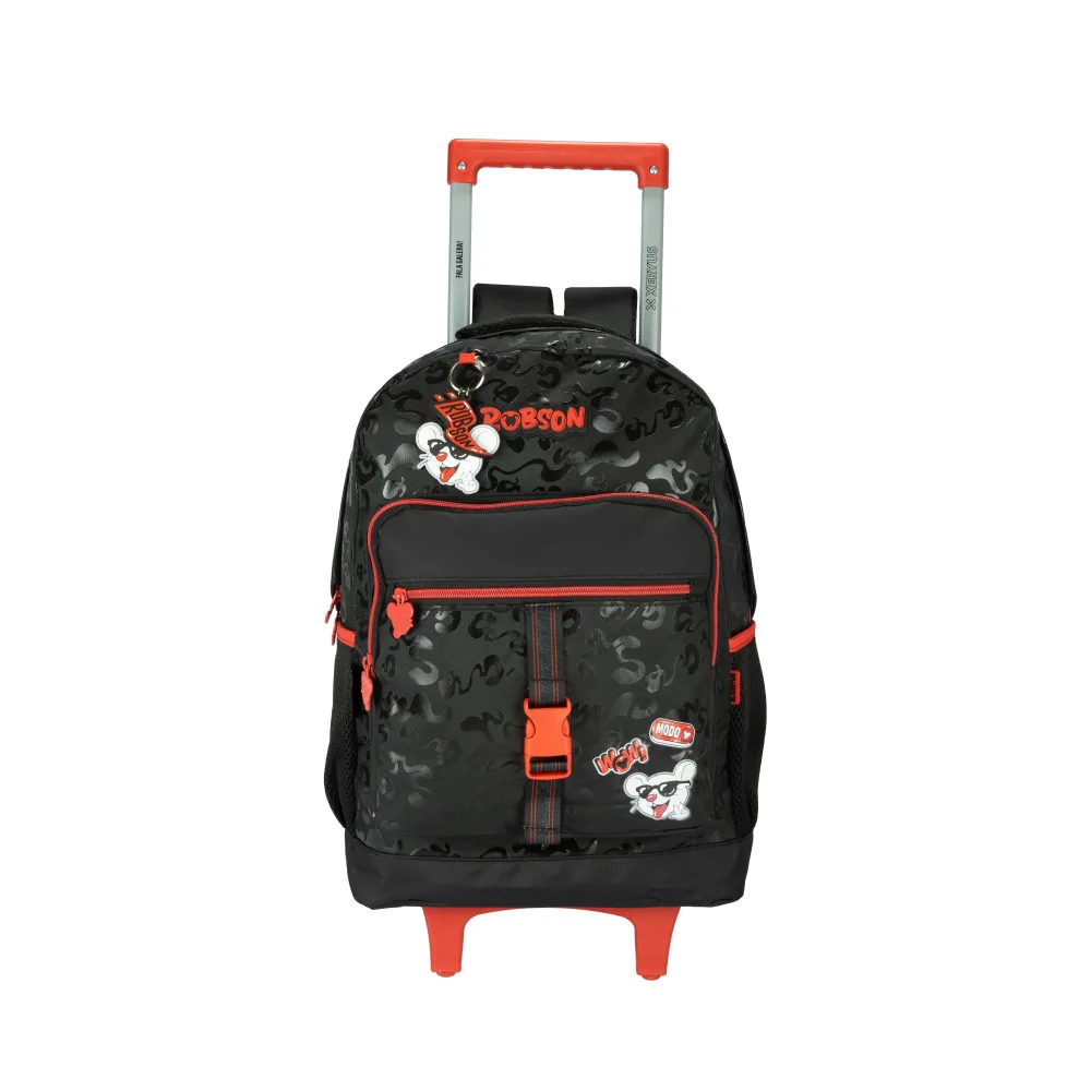 Mochila com Rodinhas e Alças Escolar Juvenil Robson Multiverso Rosa